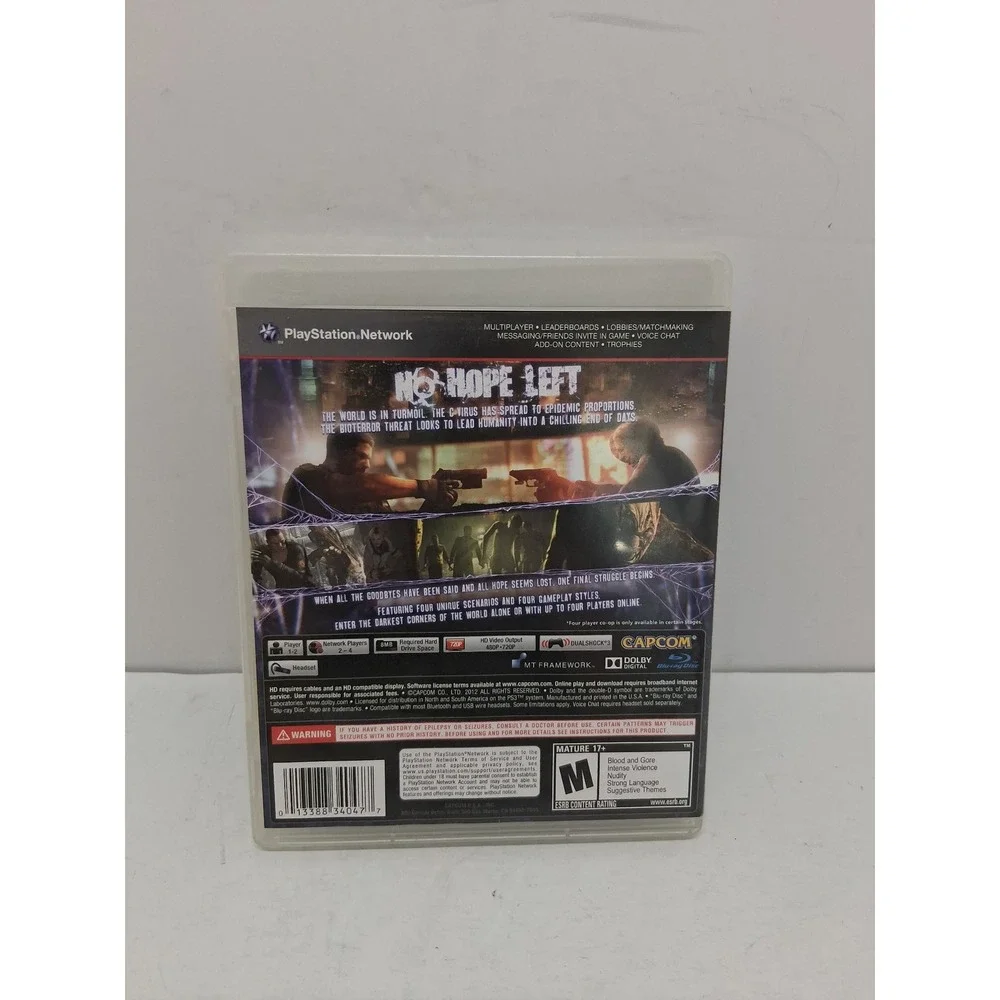 Resident Evil 6 PS3 Capcom PlayStation 3 Video Game Horror Action 2012